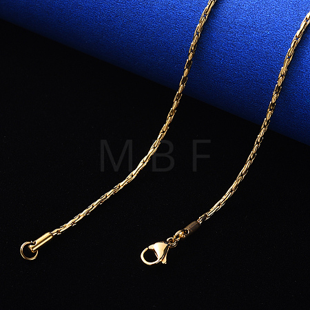PVD Vacuum Plating 304 Stainless Steel Boston Link Chain Necklace NJEW-S420-005A-G-1