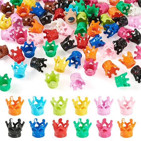 80Pcs Spray Painted Acrylic Beads OACR-TA0001-76-1