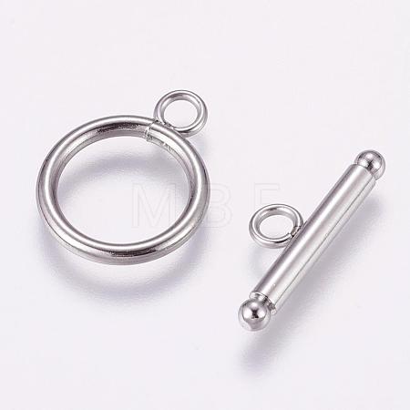 Tarnish Resistant 304 Stainless Steel Toggle Clasps STAS-K148-01P-1