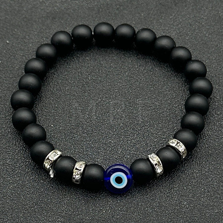 Natural Obsidian Beads Stretch Bracelets for Women Men JL6065-1-1