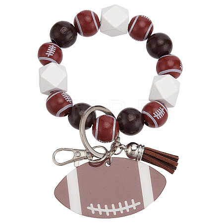 1Pc Wood & Acrylic Keychains HJEW-SP0001-85-1
