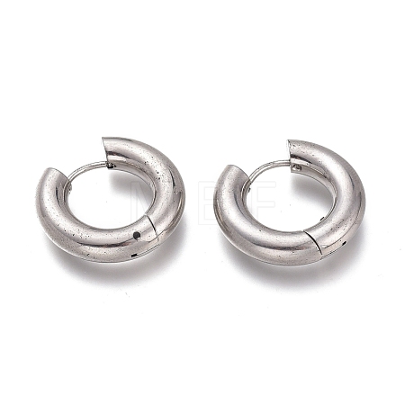 Tarnish Resistant 201 Stainless Steel Huggie Hoop Earrings EJEW-L256-05I-P-1