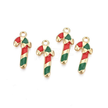 Rack Plating Alloy Enamel Pendants ENAM-N055-131-1