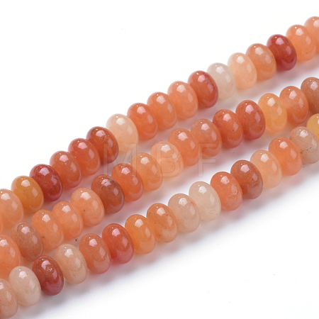 Natural Red Aventurine Bead Strands X-G-R408-5x8-18-1