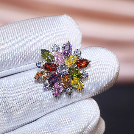 Brass Cubic Zirconia Stud Earrings WG5F7F0-02-1