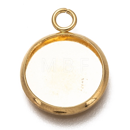 304 Stainless Steel Pendant Cabochon Settings STAS-Z030-01H-G-1