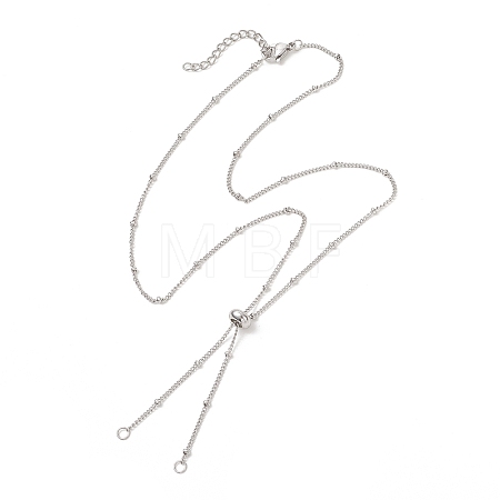 304 Stainless Steel Satellite Chain Slider Necklace Making AJEW-JB01555-01-1