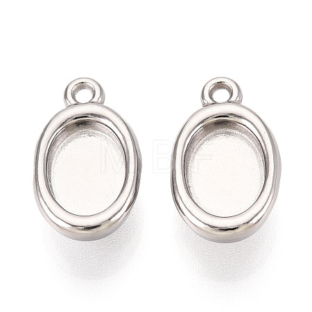 304 Stainless Steel Pendant Cabochon Settings STAS-N114-47P-1