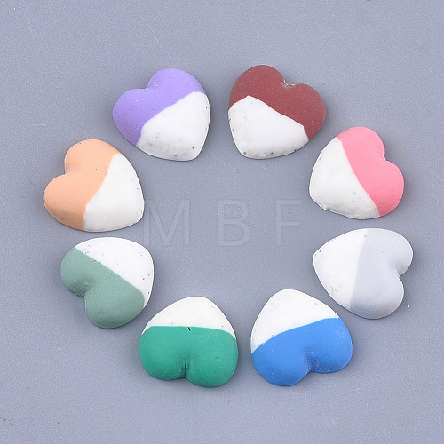 Two Tone Handmade Polymer Clay Cabochons CLAY-T017-08-1
