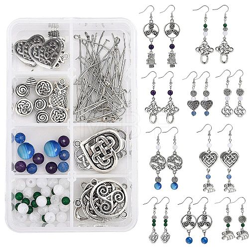 DIY Tibetan Style Dangle Earring Making Kits FIND-SC0001-71-1