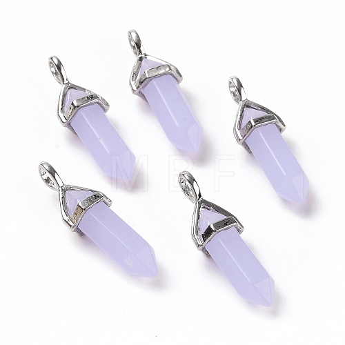 Luminous/Glow Bullet Glass Pointed Pendants GLAA-K058-01P-04-1