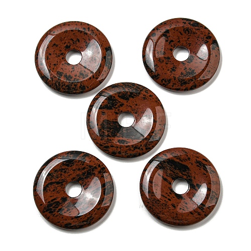 Natural Mahogany Obsidian Pendants G-P532-01A-26-1