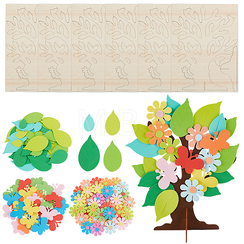 Olycraft 4 Bags Butterfly Leaf Flower EVA Foam Stickers Set DIY-OC0010-71-1