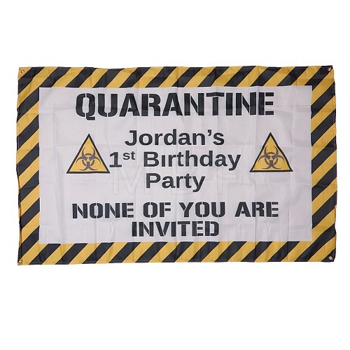 Polyester Quarantine Birthday Decorations Banner X-AJEW-WH0114-22-1