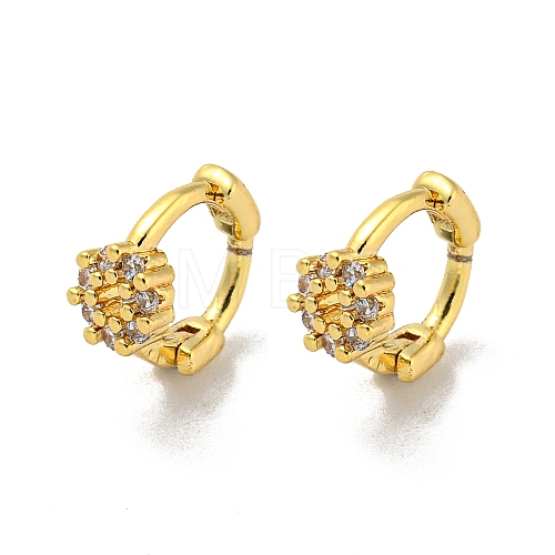 Brass Micro Pave Cubic Zirconia Hoop Earring EJEW-C088-01D-G-1