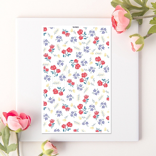 Flower Pattern Ceramics Clay Water Transfer Paper PW-WG201F6-05-1