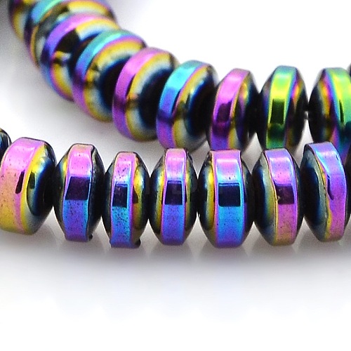 Grade AAA Non-magnetic Synthetic Hematite Rondelle Beads Strands G-M080-01-1