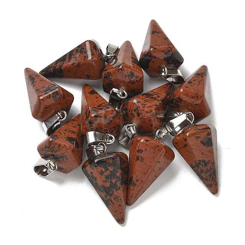 Natural Mahogany Obsidian Pendants G-B127-13P-07-1