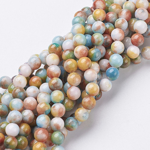 Jade Beads Strands X-G-D264-6mm-XH14-1
