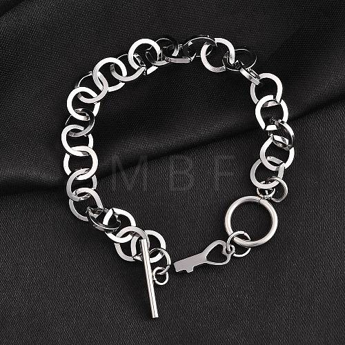 Tarnish Resistant 304 Stainless Steel Cable Chain Bracelets BJEW-P237-08P-1