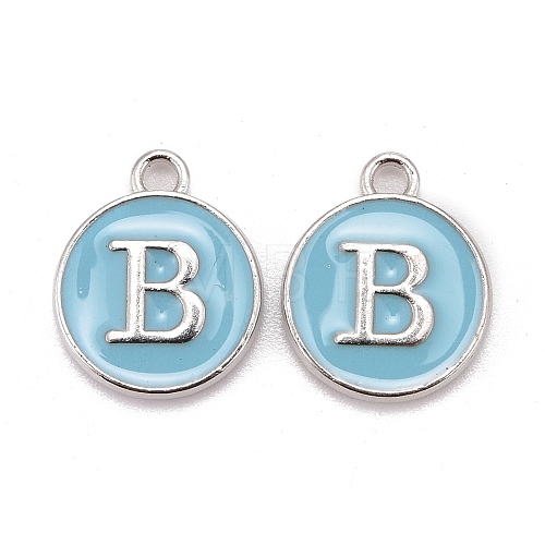 Platinum Plated Alloy Enamel Charms X-ENAM-S118-04B-P-1