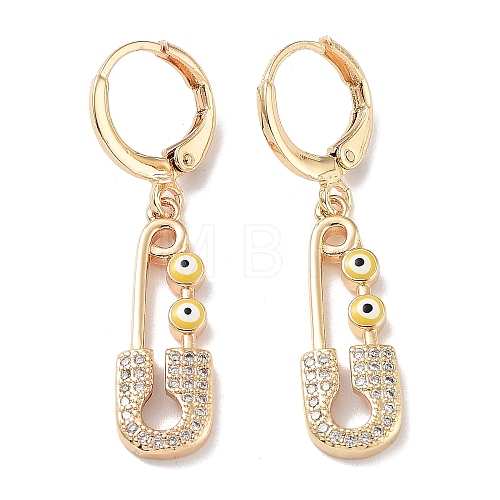 Real 18K Gold Plated Brass Dangle Leverback Earrings EJEW-L269-016G-04-1