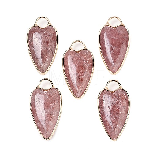 Natural Strawberry Quartz Pendants G-G193-02G-03-1