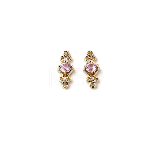 Brass Pave Cubic Zirconia Connector Charms PW-WG57330-02-1