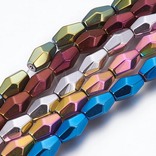 Electroplated Non-magnetic Synthetic Hematite Beads Strands G-P392-R-1