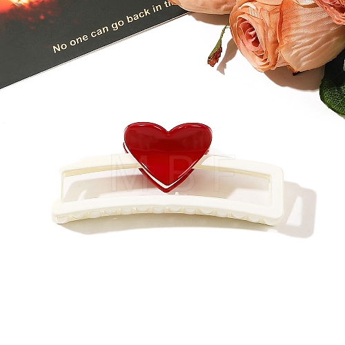 Heart Plastic Claw Hair Clips PW-WG64998-02-1