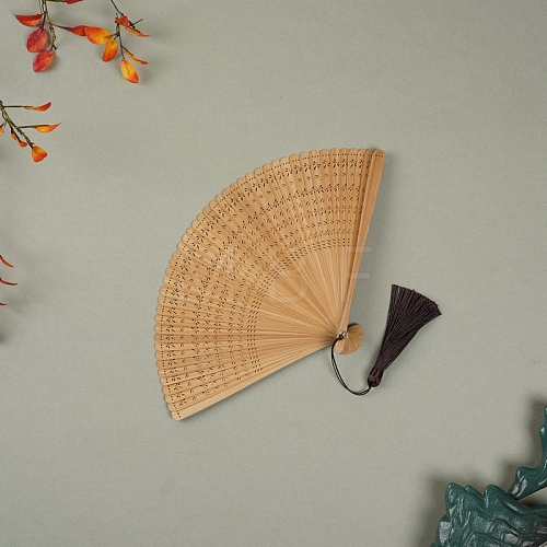 Bamboo Folding Fan with Tassel PW-WG8E673-08-1