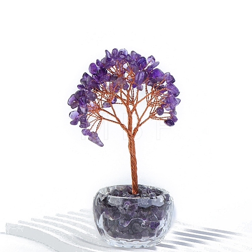 Natural Amethyst Chips Tree Decorations PW-WG40737-01-1