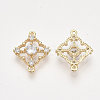 Brass Cubic Zirconia Links KK-T038-551E-NF-2