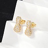 Brass Micro Pave Cubic Zirconia Stud Earrings EJEW-Z091-04G-I-4