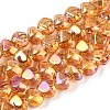 Electroplate Transparent Glass Beads Strands EGLA-Q133-01A-10-1