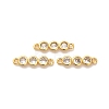 Brass Pave Clear Cubic Zirconia Triple Flat Round Connector Charms KK-H515-02B-G-1