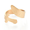 304 Stainless Steel Cuff Open Rings for Women RJEW-N054-01G-3