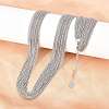 304 Stainless Steel Multi-strand Necklaces for Women NJEW-D326-01P-2