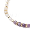Natural Gemstone & Cultured Freshwater Pearl Cube & Rice Beaded Stretch Bracelets for Women BJEW-JB13390-4