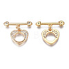 Brass Micro Pave Clear Cubic Zirconia Toggle Clasps KK-Q278-005-NF-2