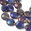 Electroplated Natural Druzy Geode Crystal Beads Strands G-G459-04G-3