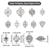 84Pcs 14 Styles Tibetan Style Alloy Connector Charms FIND-SC0003-33-2