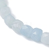 Natural Aquamarine Beaded Stretch Bracelets for Women BJEW-JB13335-02-3