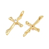 Brass Micro Pave Clear Cubic Zirconia Pendants CU-CBA48B8-01G-F-2