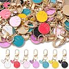 35Pcs 7 Colors Alloy Enamel Smiling Face & Heart Pendant Decorations HJEW-YW00286-1