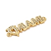 Beach Theme Rack Plating Brass Micro Pave Clear Cubic Zirconia Connector Charms KK-P261-07B-G-2