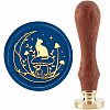 Brass Wax Seal Stamp with Handle AJEW-WH0184-0446-1