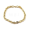 304 Stainless Steel Coffee Bean Chain Bracelets for Women Men BJEW-F488-01G-01-2