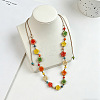 Adjustable Porcelain Colorful Beaded Necklaces WG2602A-02-2