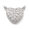 925 Sterling Silver Micro Pave Clear Cubic Zirconia Heart Charms LS-STER-A034-01P-1